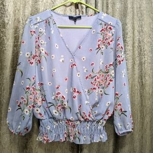 Eclair floral wrap blouse